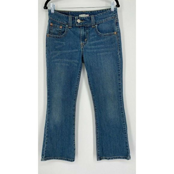 Levi's 542 Low Flare Leg Jeans Women's Size 8 Stretch Medium Wash Denim Blue Y2K - Picture 1 of 12